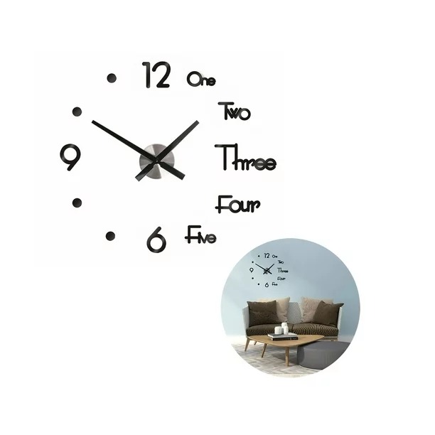 Miniatura 4 de Reloj de pared 3D de 60cm Negro
